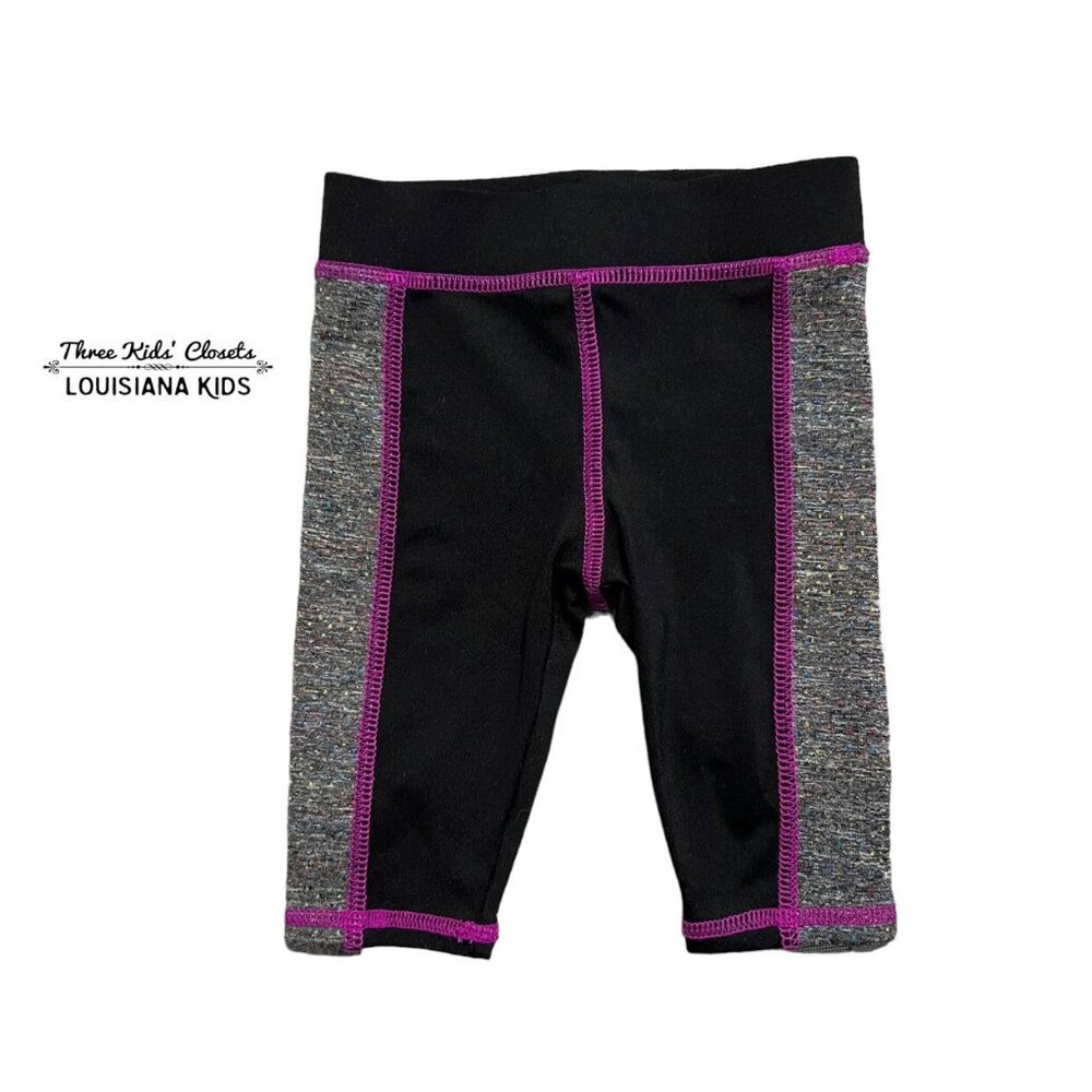 Cat & Jack 18m Black & Purple Cropped Leggings